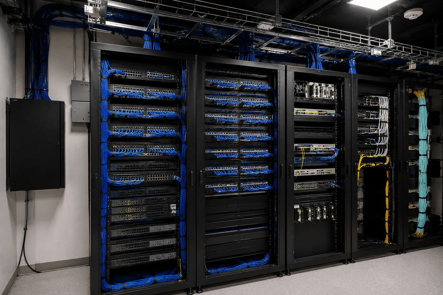 Commercial structured cabling installation
